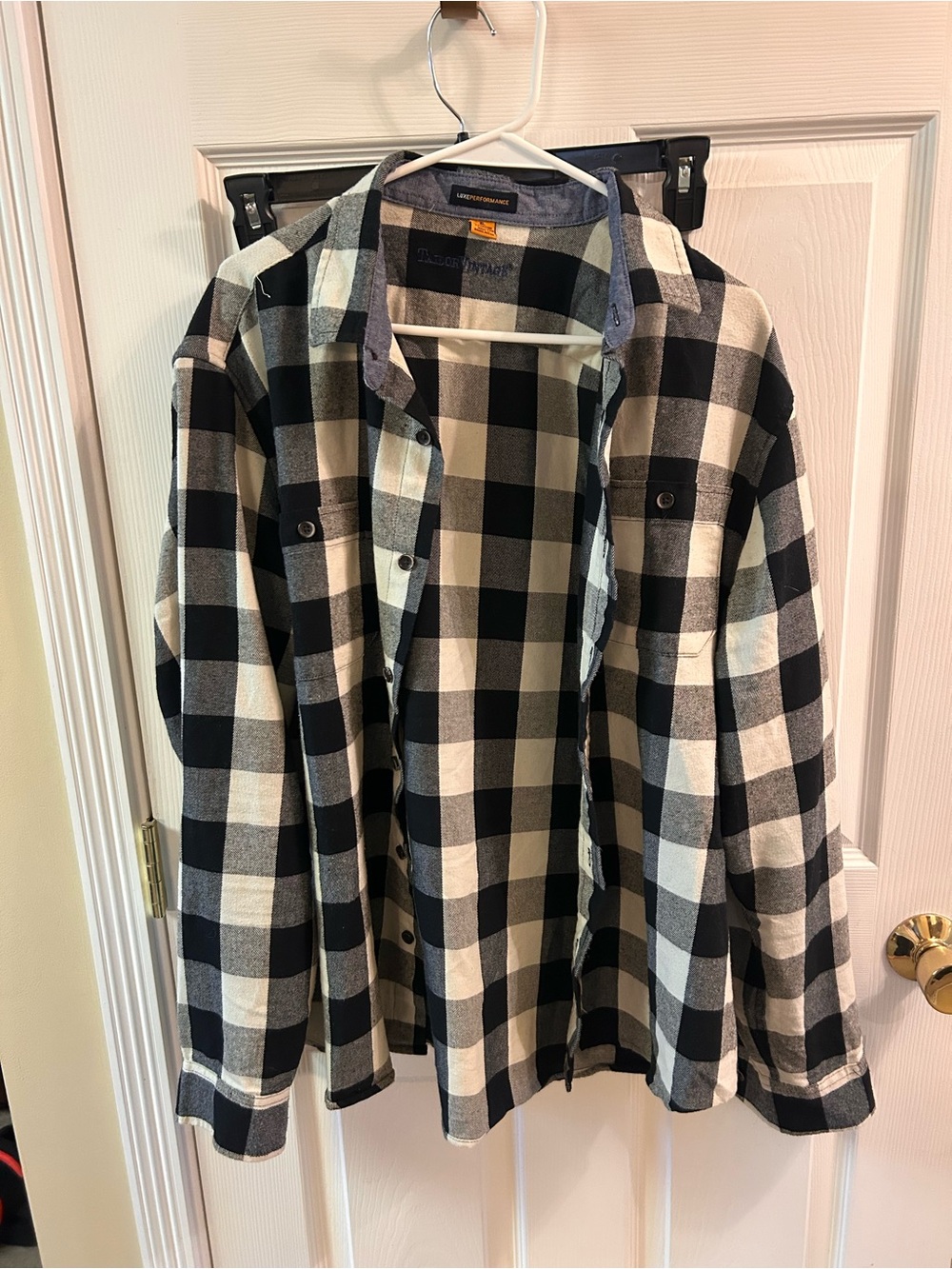 Tailor Vintage Black & White Buffalo Check Button-Down Shirt